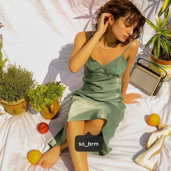 Simple Retro Dresses & Skirts - Soft Green Slip Dress